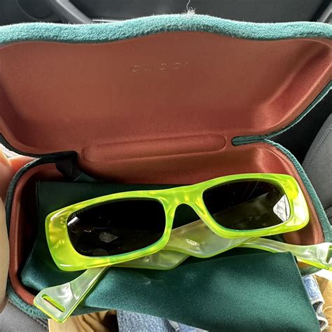 gucci neon green sunglasses|green gucci sunglasses women.